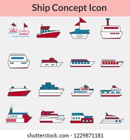 colorful ship concept icon vector eps10