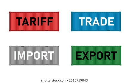 Colorful shipping containers for import export international business also use for tariffs