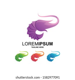 colorful shirmp logo design premium