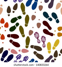 colorful shoe print seamless pattern
