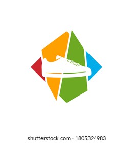 Colorful Shoes logo design concept vector template, Icon symbol, Design creative