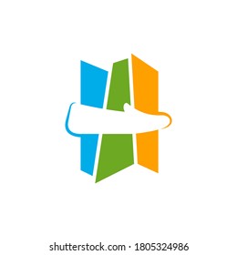 Colorful Shoes logo design concept vector template, Icon symbol, Design creative