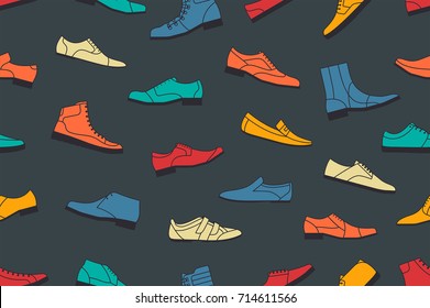 Colorful shoes seamless pattern