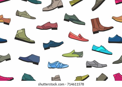 Colorful shoes seamless pattern