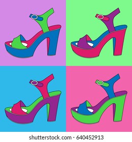 Colorful shoes vector illustration
