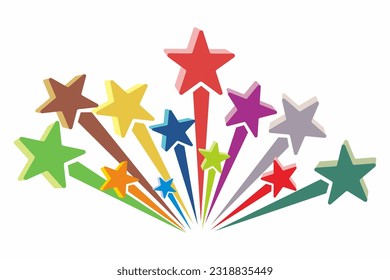 Colorful shooting star graphic logo