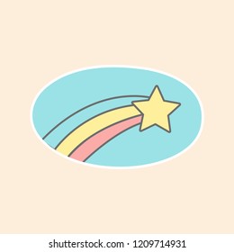 Colorful shooting star icon vector