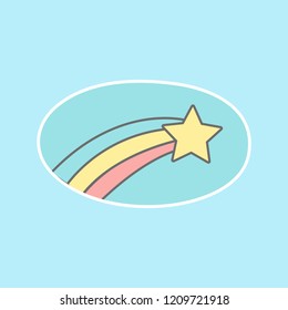 Colorful shooting star icon vector