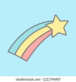 Colorful shooting star icon vector