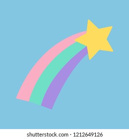 Colorful Shooting Star Icon Vector