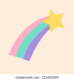 Colorful shooting star icon vector