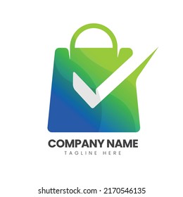 Colorful Shop Logo Tick Design Template Stock Vector (Royalty Free ...