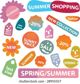 Colorful Shop Stickers. Vector