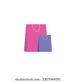 Colorful shopping bags icon isolated on white background. Package symbol modern, simple, vector, icon for website design, mobile app, ui. Vector Illustration