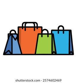 Colorful Shopping Bags Retail Therapy Online Shopping Sale