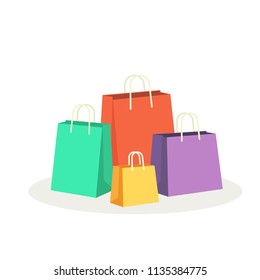 Colorful shopping bags vector illustration