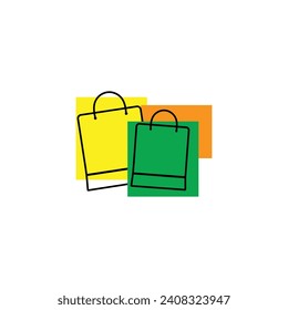 Colorful shopping bags vector illustration.