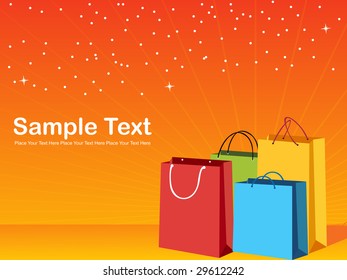 colorful shopping bags, vector illustration