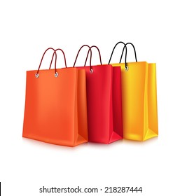 Set Colorful Empty Shopping Bags Isolated Stock Vector (Royalty Free ...