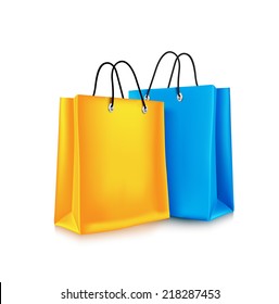 Set Colorful Empty Shopping Bags Isolated Stock Vector (Royalty Free ...