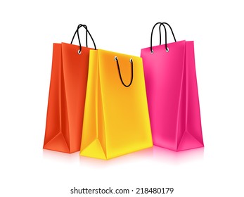 Set Colorful Empty Shopping Bags Isolated Stock Vector (Royalty Free ...