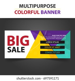 Colorful shopping sale banner template, discount sale banner collection set