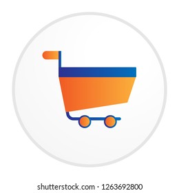 colorful shopping trolley icon illustration with simple modern style and flat gradient concept design vector eps 10