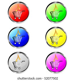 Colorful shopping vector buttons 2