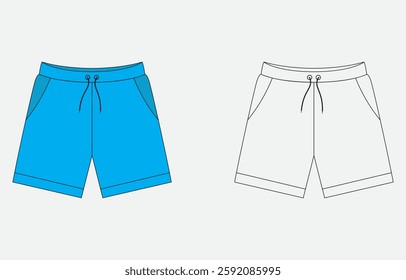 Colorful shorts vector art Illustration Isolated on white background
