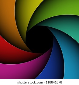 Colorful shutter aperture. Vector.