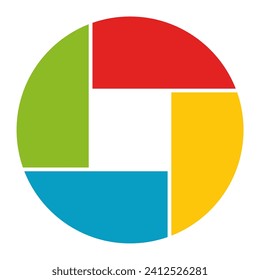Colorful shutter diagram graphic vector illustration.Infographic template.
