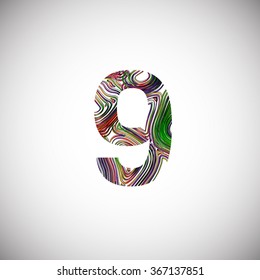Colorful sign of a number, vector