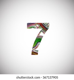 Colorful sign of a number, vector