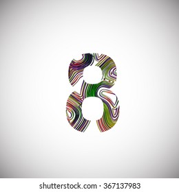 Colorful sign of a number, vector