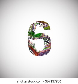 Colorful sign of a number, vector