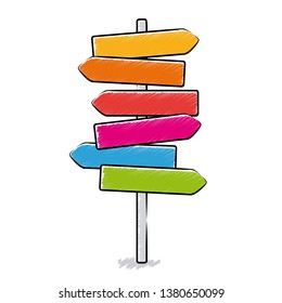 Colorful signpost / vector, isolated