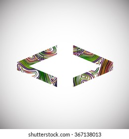 Colorful signs of arrows , vector