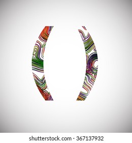 Colorful signs of brackets, vector