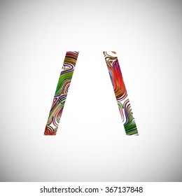 Colorful signs of slashes, vector