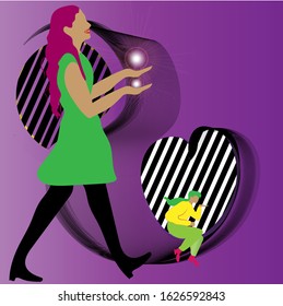 Colorful sihouettes of pre-occupied people in different postures in an abstract environment.