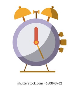 colorful silhouette of antique alarm clock without contour and shading vector illustration
