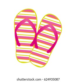 Colorful Silhouette Beach Flipflops Vector Illustration Stock Vector ...