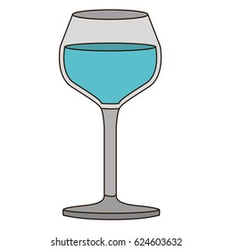 colorful silhouette of burgundy glass with water and delineated vector illustration