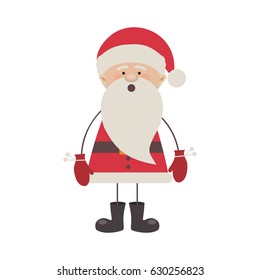 colorful silhouette caricature of santa claus with surprised face vector illustration