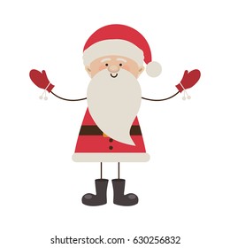 colorful silhouette caricature of santa claus with open arms vector illustration