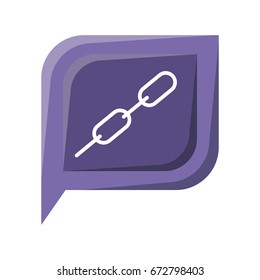 colorful silhouette dialogue square with tail with chain link symbol vector illustration