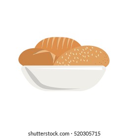colorful silhouette dish with bread