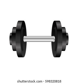 colorful silhouette with dumbbell for training in gym vector illustration