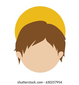 colorful silhouette of faceless head of child jesus vector illustration