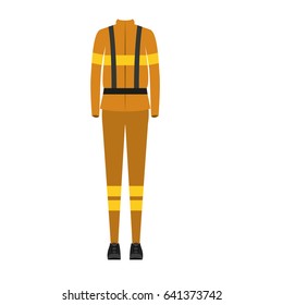 colorful silhouette with female uniform of firefighter vector illustration